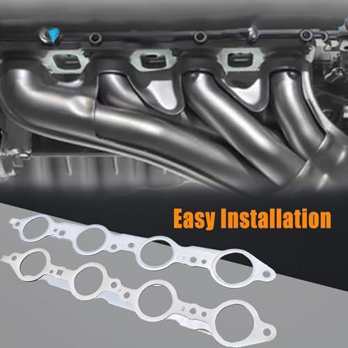 Image of 12617944 Exhaust Manifold Gasket Bolts Kit Manifold Gaskets with Bolts Compatible with Silverado Sierra Suburban 1500 2500 HD Yukon CTS Escalade MLS LS LQ LM7 4.8L 5.3L 5.7L 6.0L 6.2L