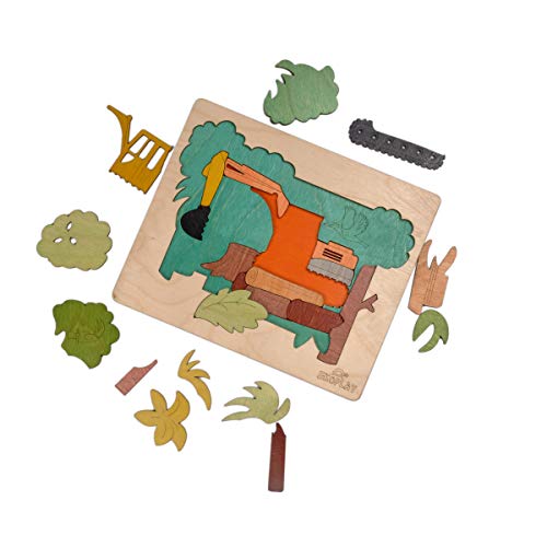 Rainforest Demolition Multilayered Wooden Puzzles for Kids, Multicolor - Image 3