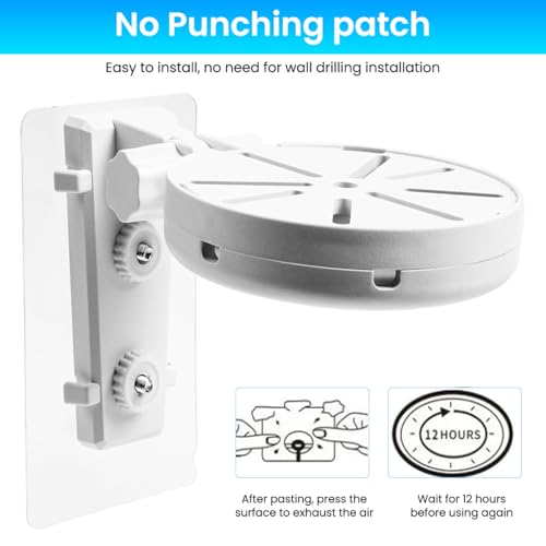 Image of ZORBES 2Pcs Baby Monitor Wall Mount Brackets, 145 Adjustable Angle, No Drill Security Dome Camera Wall Mounts Ceiling Mounts, Invisible Cord Management Design, with Installation Kit
