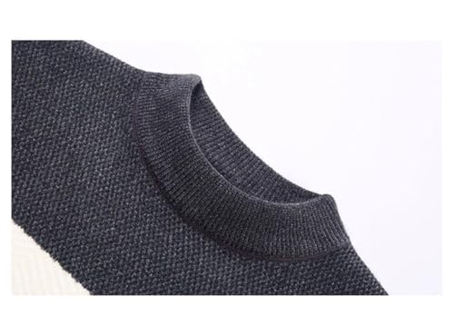 Dcvmvmn Men Autumn and Winter Half High Collar Sweater Men Casual Slim Fit Bottom Knit Pullover Sweater Brown Gray3