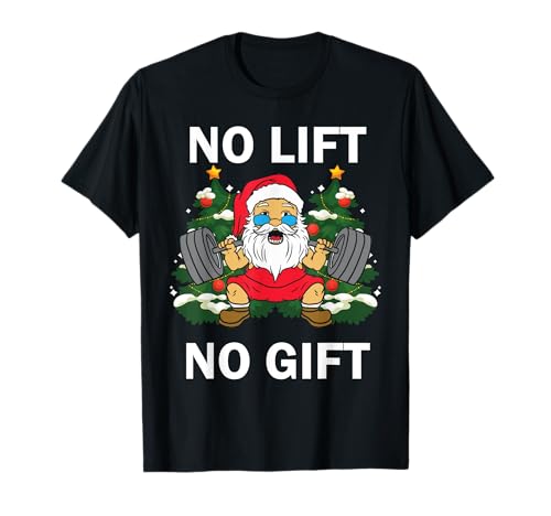 No Lift No Gift Allenamento Palestra Natale Pigiama Uomo Donna Maglietta