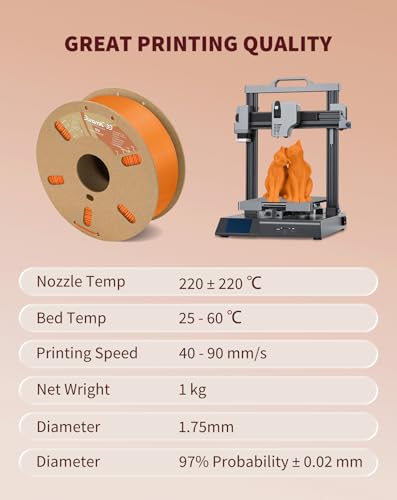 Image of DURAMIC 3D TPU Filament 1.75mm Orange, Flexible 95A, Soft TPU, 1kg Spool, + /- 0.05mm Accuracy, Orange 1 Pack