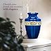 Trupoint Memorials Cremation Urns for Human Ashes, Decorative Burial Urn for Adult Men and Women, Large Grecian Blue and Gold