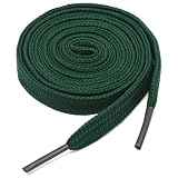 YFINE 47.24" Inch Athletic Flat Shoe Laces Shoelaces for Sneakers Shoes(2 Pair)-Dark Green