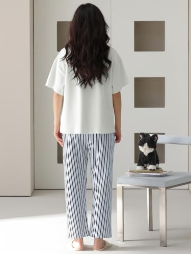 Image of Louis Luxe Womens Korean Night Dress || Full Pyjama Set || Korean Nightsuit || Women Nightwear ||Round Neck Full Sleeve Nightsuit || Loungewear || Everyday Nightdress