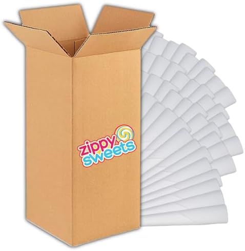 Zippy Sweets - 200 Pack Cotton Candy Cones - Heavy Duty Disposable Paper Sticks, Sturdy Triple Wrapped Handle, Sticky Hands Prevention, Cotton Candy Sticks