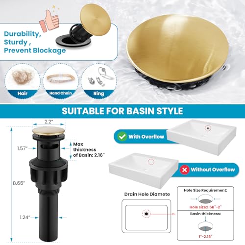 gotonovo Bathroom Faucet 3 Hole 8 Inch Widespread Bathroom Sink Faucet 2 Cross Handles Vintage Lavatory Vanity Mixer Tap with Pop Up Drain, HOT Cold Label, Antique Brass