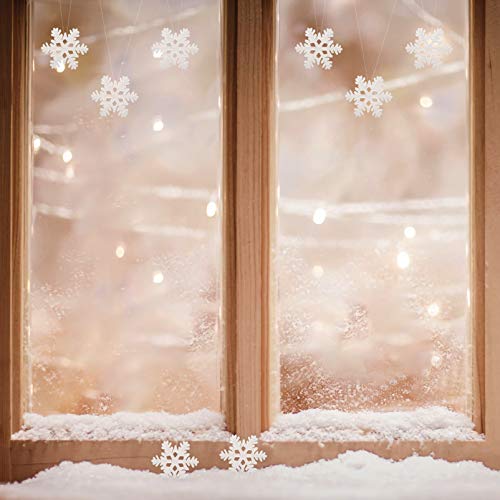 STOBOK 50Pcs Enfeites de Flocos de Neve de Natal Enfeites de Floco de Neve Artesanais Resina de Feli