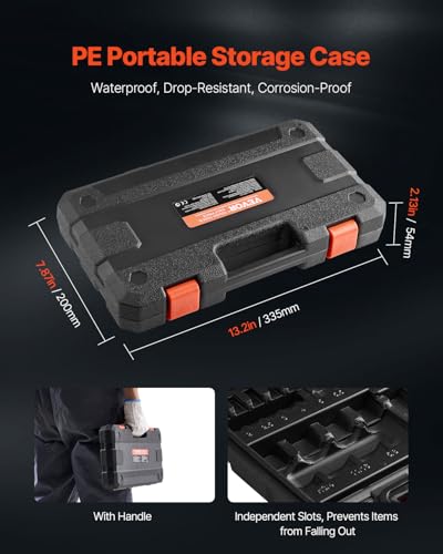 Image of VEVOR Hex Bit Socket Set, 32-Piece, S2 Alloy Steel and Cr-V Steel, Standard SAE and Metric, 1 /4 in, 3 /8 in, and 1 /2 in Drives, with Enhanced Storage Case, Allen Socket Set for Mechanics, Auto Repair