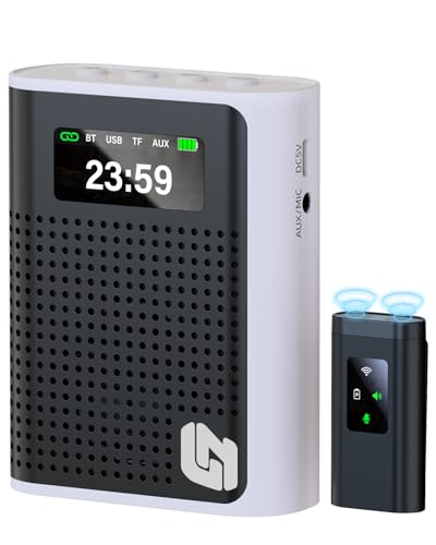 2025 New Upgraded Voice Amplifier Wireless Microphone with Magnetic Lavalier, LED Display Screen, Rechargeable Portable Microphone Speaker for Teachers, Classroom, Yoga, Meetings, Speeches, Tours