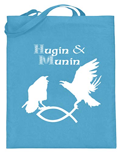 Sac en toile de jute avec de longues anses bleu clair grand format résistant