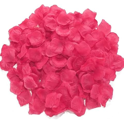AHOMAME 1200pcs Rose Red Rose Petals for Romantic Night, Artficial Emulation Flower Rose Petals for Wedding and Anniversary, Event Party Valentine'day Room Home Decoration Cover