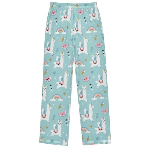 Boy's Pj Pants Unicorn Llama Alpaca Watermelon Lounge Bottoms Elastic Waist Kids Joggers with Pockets Size 6-14 - Main Image
