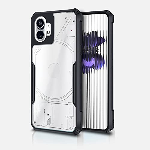 Image of Outlouders Back Cover for Nothing Phone 1 | Ultra Hybrid Transparent | Full Camera Protection | Raised Edge | Crystal Clear Bumper Case(Black)