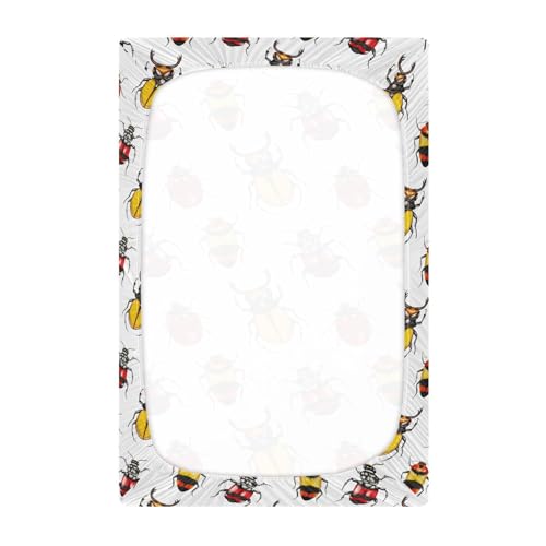 Selerdon G384106565P821C876S1914 Crib Sheets Beetle Insect Ladybugs Baby Crib Sheets Mattress Cover For Boys And Girls Soft Breathable Fitted Kids Toddler Bed Sheets 52 Inch X 28 Inch X 9 Inch thumb #2
