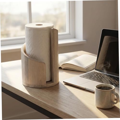 Soporte para toallas de papel de madera con base de fácil acceso de 10x6.5 pulgadas 6