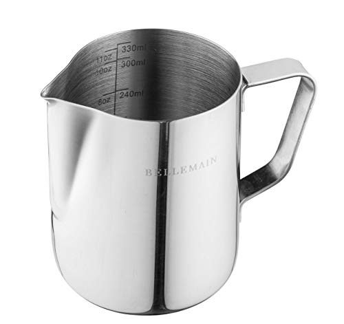Stainless Steel Milk Frothing Pitcher, by Bellemain— Ideal for Espresso Machines and Latte