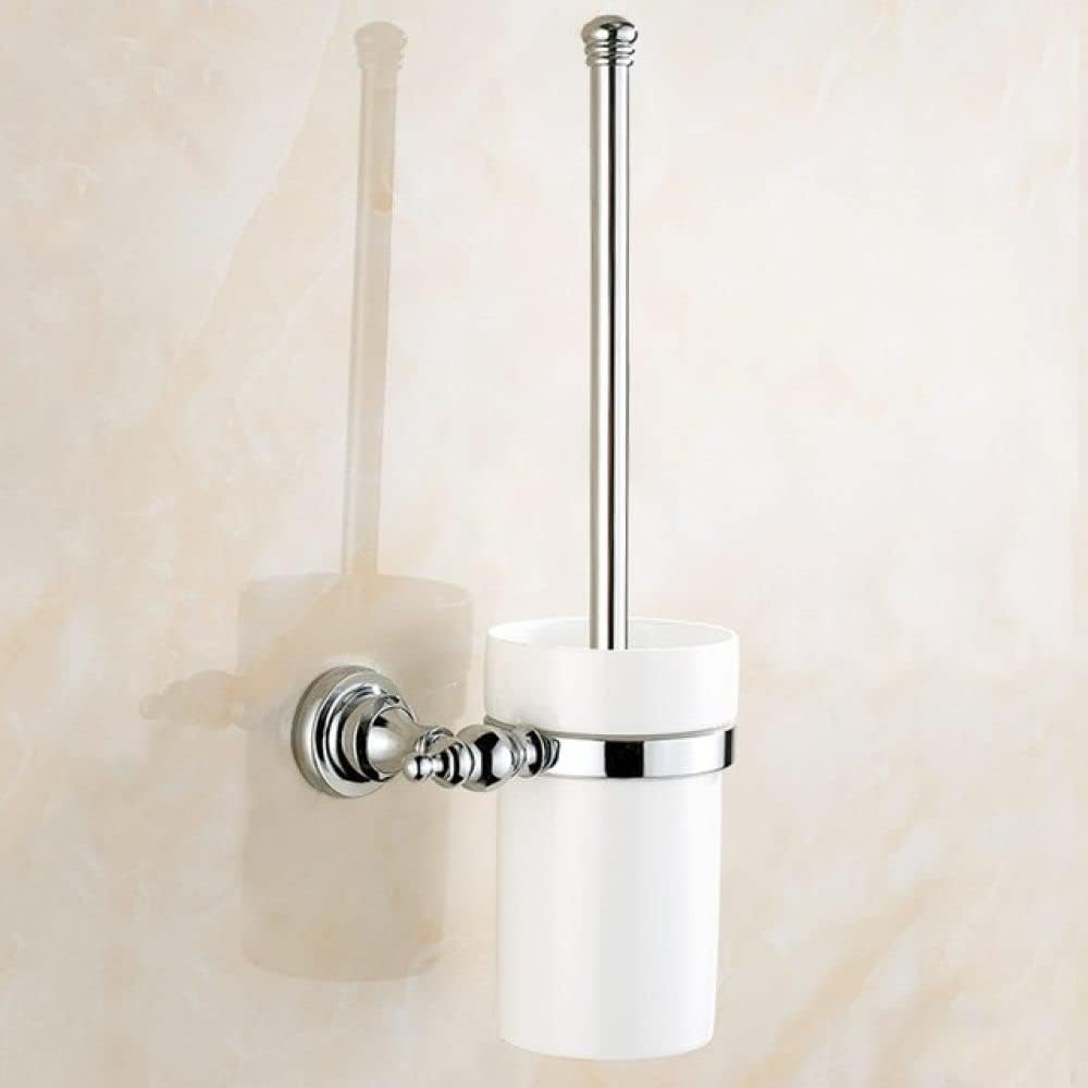 Bathroom Hardware Set Chrome Polished Bath Rack Paper Holder Toothbrush Holder Towel Bar Coat Hook Bathroom Accessories,Toilet Paper Holder (Toilet Brush Holder)