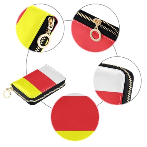 BGXW North Ossetia–alania Flag RFID Credit Card Holder Wallets for Women, Leather Zipper Card Case Accordion Wallet for Women Girls3