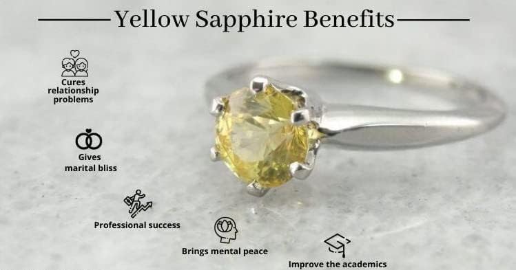 Yellow Sapphire Stone Ring 8.00 Carat Classic Ring For Men And Women Wedding And Party Attractive Finger Ring Indian Wear Handcrafted Lightweight Collectible Item Ideal For Birthday Gift - Image 4