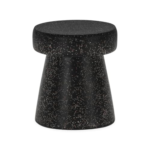 Tabouret noir en fibre de pierre cube 40x40x46 cm AlexandreHouse - 2