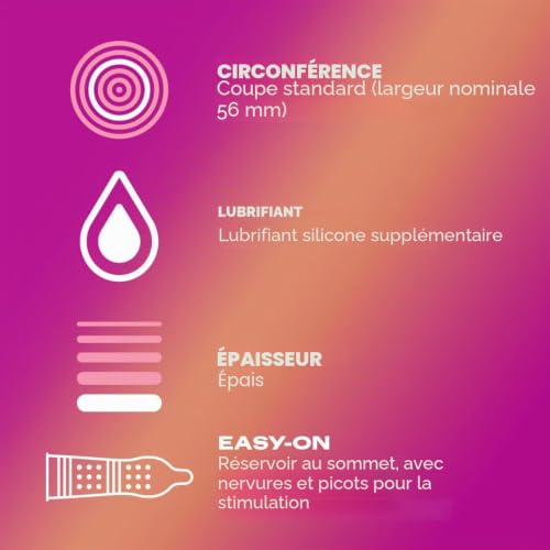 Durex Lot de 10 préservatifs transparents en latex Love Sex...