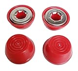 Quadrapoint Hub Cap Compatible with Popular Red Wagon Brand Plastic & Folding Wagons 7/16" RED (NOT for Wood or Steel Wagons) (red)