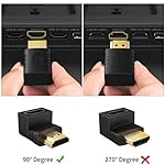 FEDUS-Gold-Plated-HDMI-Male-to-Female-Converter-Connector-Adapter-90-Degree-L-Shape-for-HDTV-Plasma-TV-LED-LCD-Etc--Black