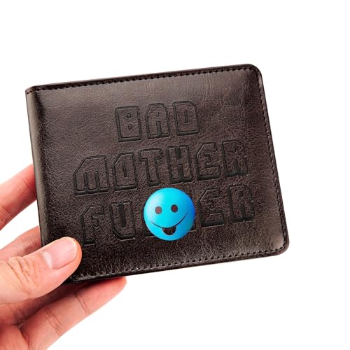 Image of Embroidered Bad Mother fker Leather Wallet Bad Mother f ker Leather Wallet(jet black)