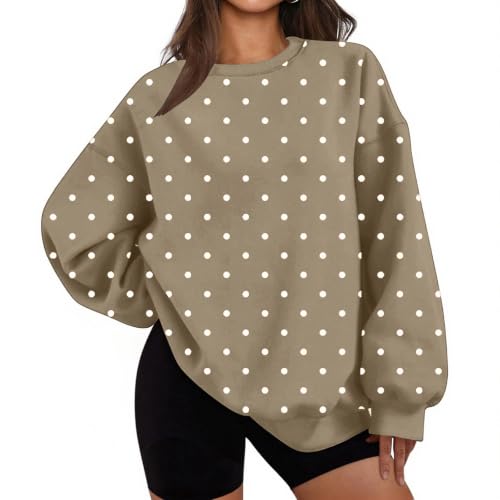 Oversized Sweatshirts for Women Comfort Fleece Polka Dots Sweatshirt - image 2