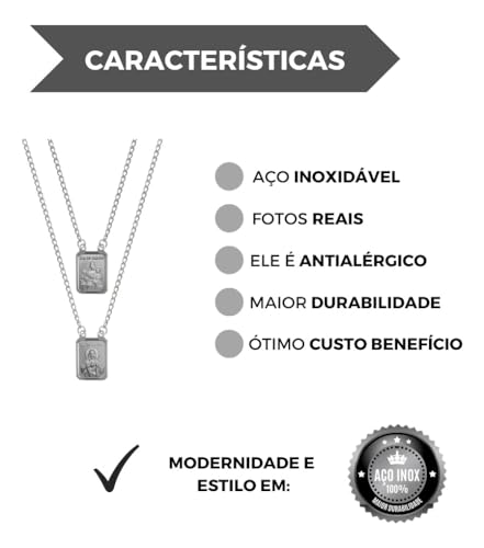 Escapulário De Aço Inox Nossa Senhora Do Carmo Para Presente