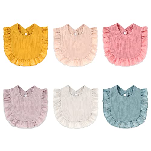 Image of BALTERS Muslin Baby Teething Drool Feeding Cloth Bibs For Girl Organic Cotton Soft Breathable Multi-Layer Multi-color