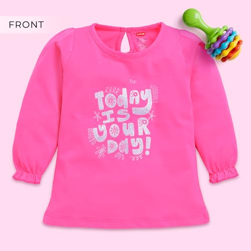 Image of LuvLap Baby Girls 100% Cotton Full Sleeve Girls Top, Pack of 02