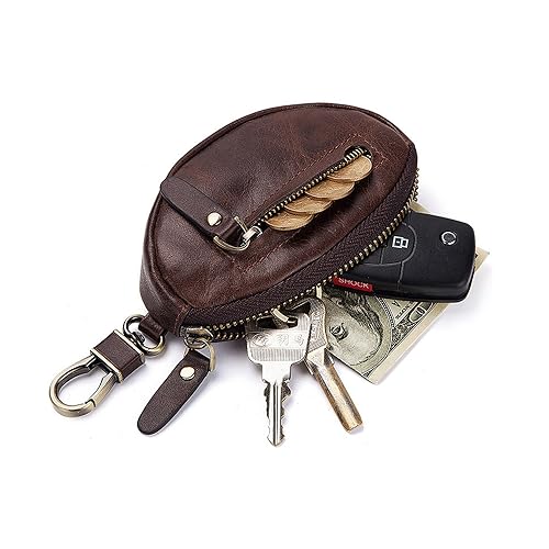 GUZUHUKU Mini Coin Purse, Genuine Leather Zipper Wallet Portable Coin Purse Coin Wallet Card Case Key Case Can Hold Credit Cards ID Keys Headphones Lipstick Coins Jewelry Christmas3