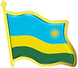 Rwanda Flag Lapel Pin - Enamel Metal National Badge | World Travel Souvenir Gifts for Men & Women | Country...