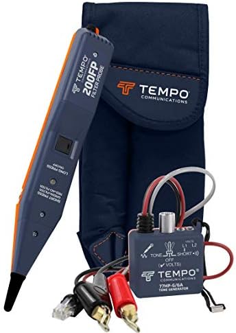 Tempo Communications 801K Tone Generator with ABN Test Clips and Filtered Probe Kit - Trace Data, Telephone, Coax, Security, Electrical Cables - Professional Grade (Latest Model)