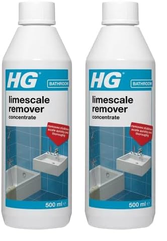 HG Limescale Remover Concentrate, Sink Tap & Toilet Limescale Remover, Multi Surface Cleaner & Descaler, Bathroom Cleaner for Shower Heads, Baths & Screens - 500ml (Pack of 2)