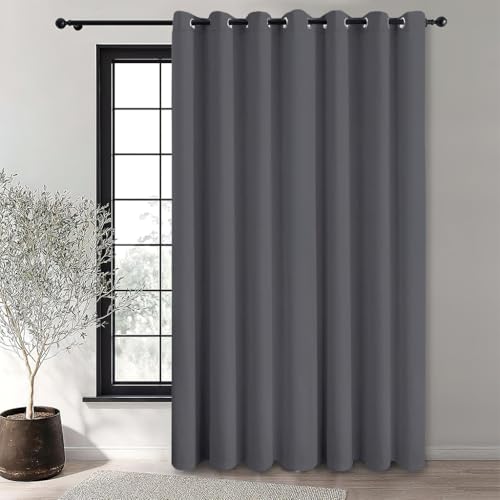 Hiseng Outdoor Curtains for Patio Waterproof 1 Panel Sheer Outdoor Curtains Weatherproof Privacy Gazebo Curtains for Pergola, Porch, Sunlight&UV Blocking -Solid Color (180x213cm,Dark Gray) - Image 2