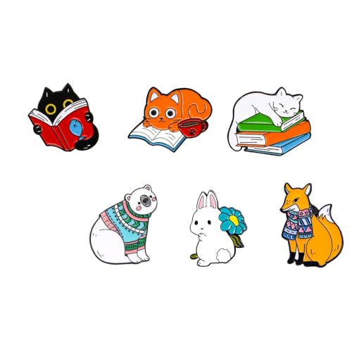 6 Pcs Brooch Pins Enamel Pins for Backpacks...