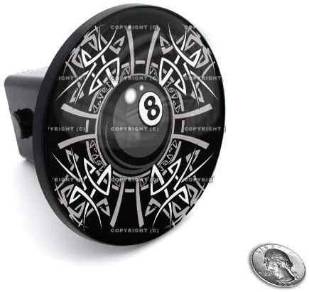 2" Tow Hitch Receiver Plug Cover Insert for SUV's & Trucks - 8 Ball Pinstripe Style-9856-6727