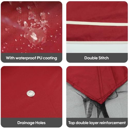 Double Tiered Replacement Canopy Top for Outdoor Gazebo, Water-Resistant Polyester Roof with Air Vent, Perfect for Yard, Patio, and Garden Use - Image 6