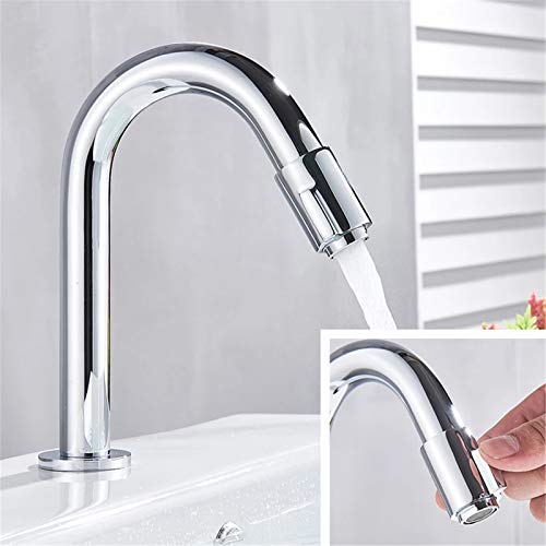 Grifo de cuenca cromado y grúa de agua fría en latón resistente 6