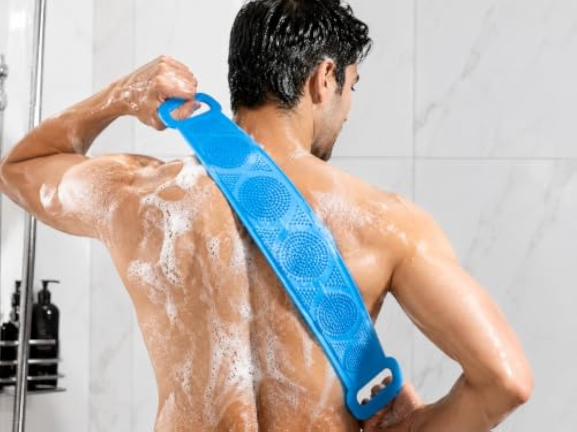 Silicone Bath & Body Care Set with Bath Belt and Scalp Brush