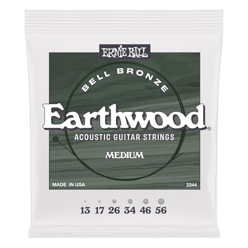 Ernie Ball Medium Earthwood Bell Bronze Acoustic Guitar Strings 13-56
