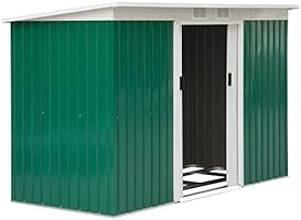 Outsunny Casetta da Giardino Porta Utensili in Lamiera di Acciaio, Capanno da Giardino in Acciaio con Porte Scorrevoli,...