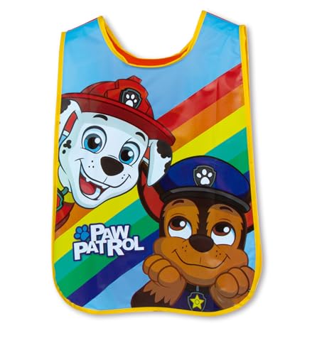 ARDITEX Tablier sans manches LA PAT’ PATROUILLE 40x33 cm – Taille unique 2-4 ans – PVC avec élastiques latéraux – Parfait pour les activités manuelles et...