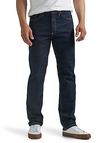 Wrangler Men's Free-to-Stretch Regular Fit Jean, Rinse Denim, 32W x 32L