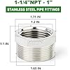 PCS 304 Stainless Steel Reducer Hex Bushing, 1-1/4 - View #10