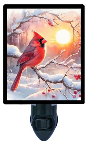 Lámpara de noche LED con diseño Winter Cardinal miniatura 1
