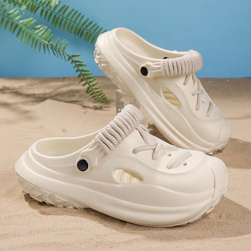 Outdoor indoor men's straps, thick soled sandals, slippers, perforated shoes, with a sense of poop, garden shoes3